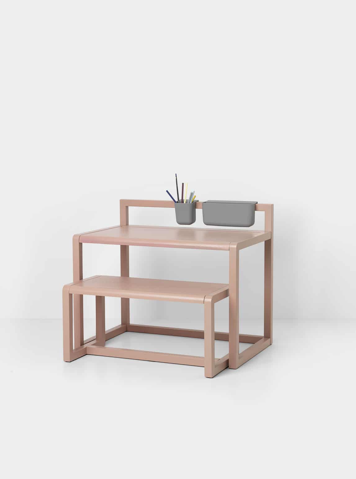 FERM LIVING Little Architect Kids Desk - Modern Wooden Study Table for Children, Cashmere Color - Perfect for Homework, Drawing & Creative Play in Bedroom or Playroom
