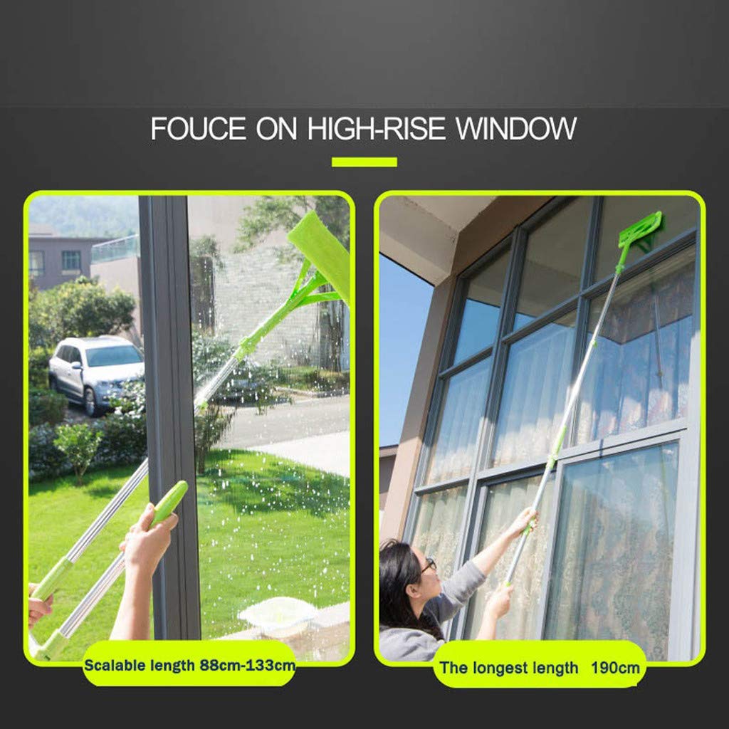 Telescopic U-Shaped Window Cleaner Kit with Foldable Handle - Lightweight Extendable Squeegee & Sponge for Windows, Shower, Car, Mirrors - Perfect for High-Reach Cleaning at Home or Office