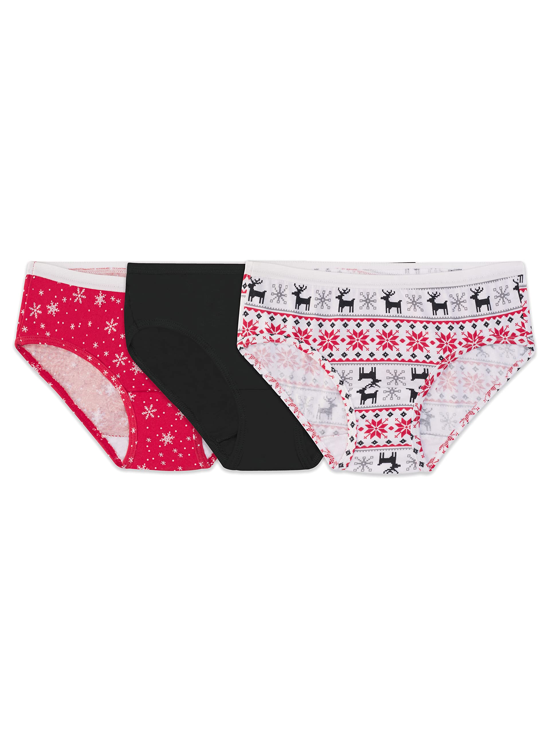Fruit of the Loom Girls' Cotton Hipster Underwear - Soft & Breathable Panties for Kids, Comfortable Everyday Wear for School, Play & Sleep
