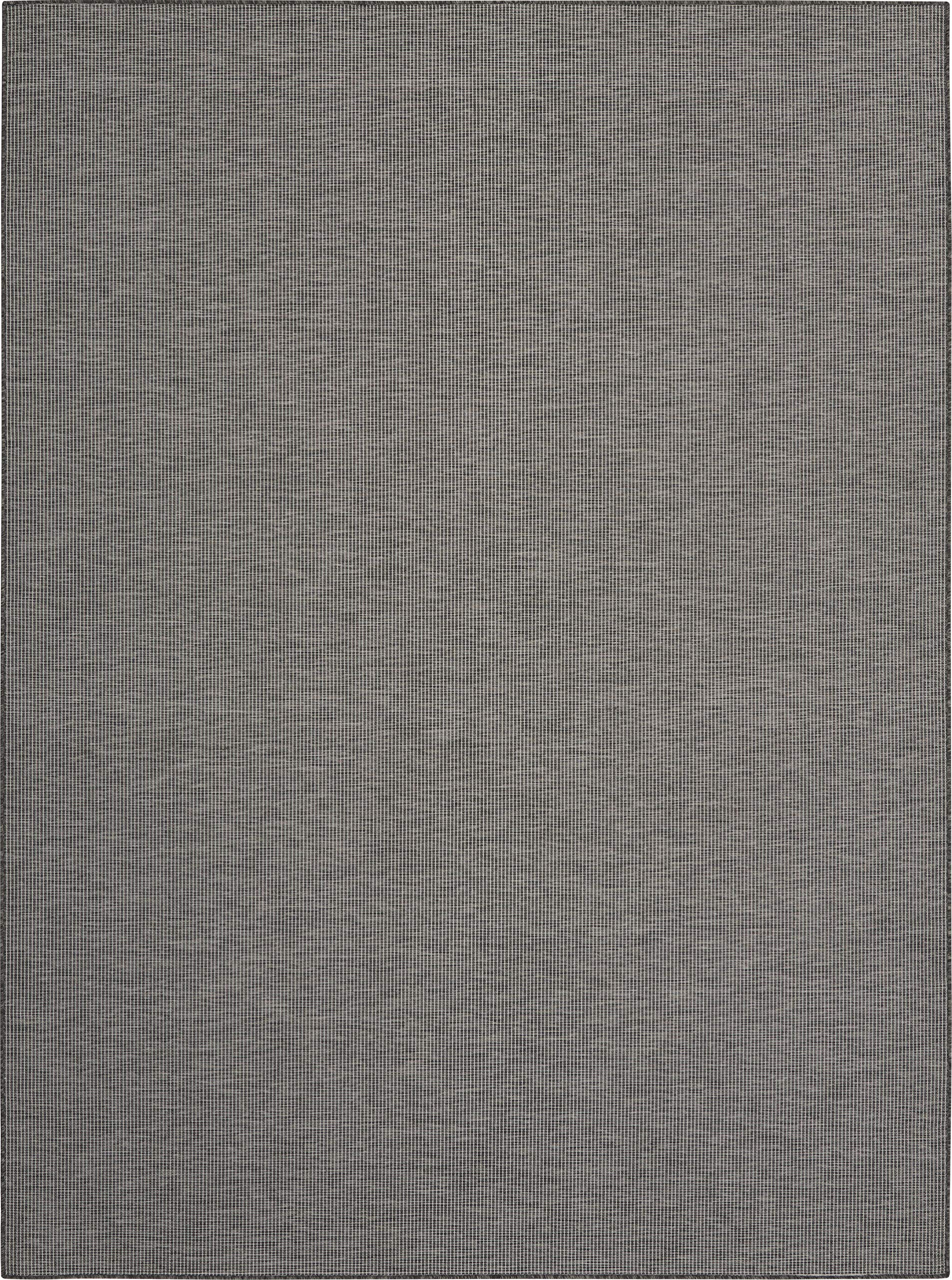 Nourison Positano 10' x 14' Indoor Outdoor Area Rug - Charcoal Gray, Easy Clean, Non-Shedding, Stain Resistant | Perfect for Living Room, Bedroom, Dining Room, Backyard, Deck & Patio (10x14)