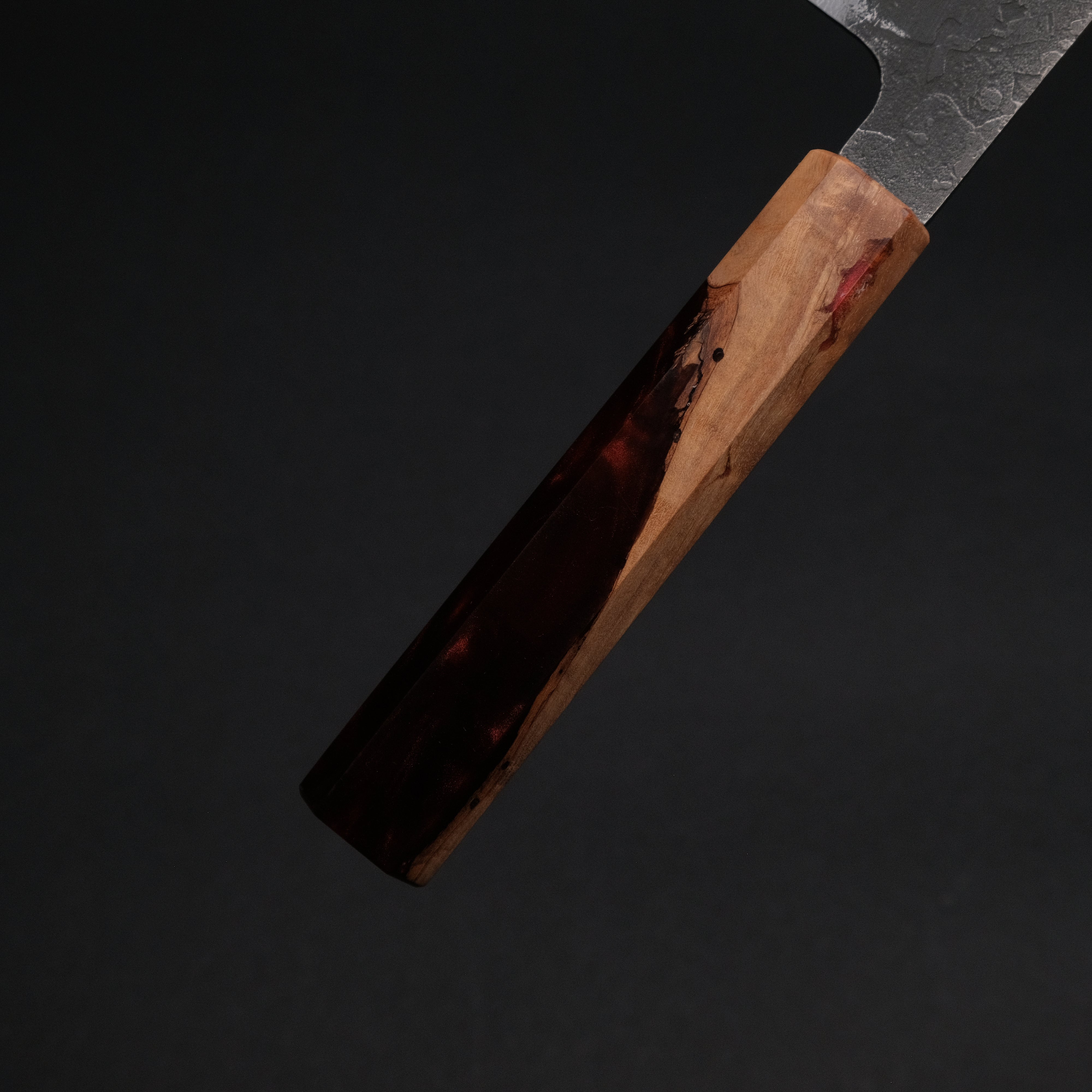 Premium Ajikataya White #2 Nashiji Damascus Santoku Knife 180mm - Olive Wood & Resin Handle (#49) - Perfect for Sushi, Vegetables & Meat Slicing - Japanese Chef's Knife for Home & Professional Kitchens