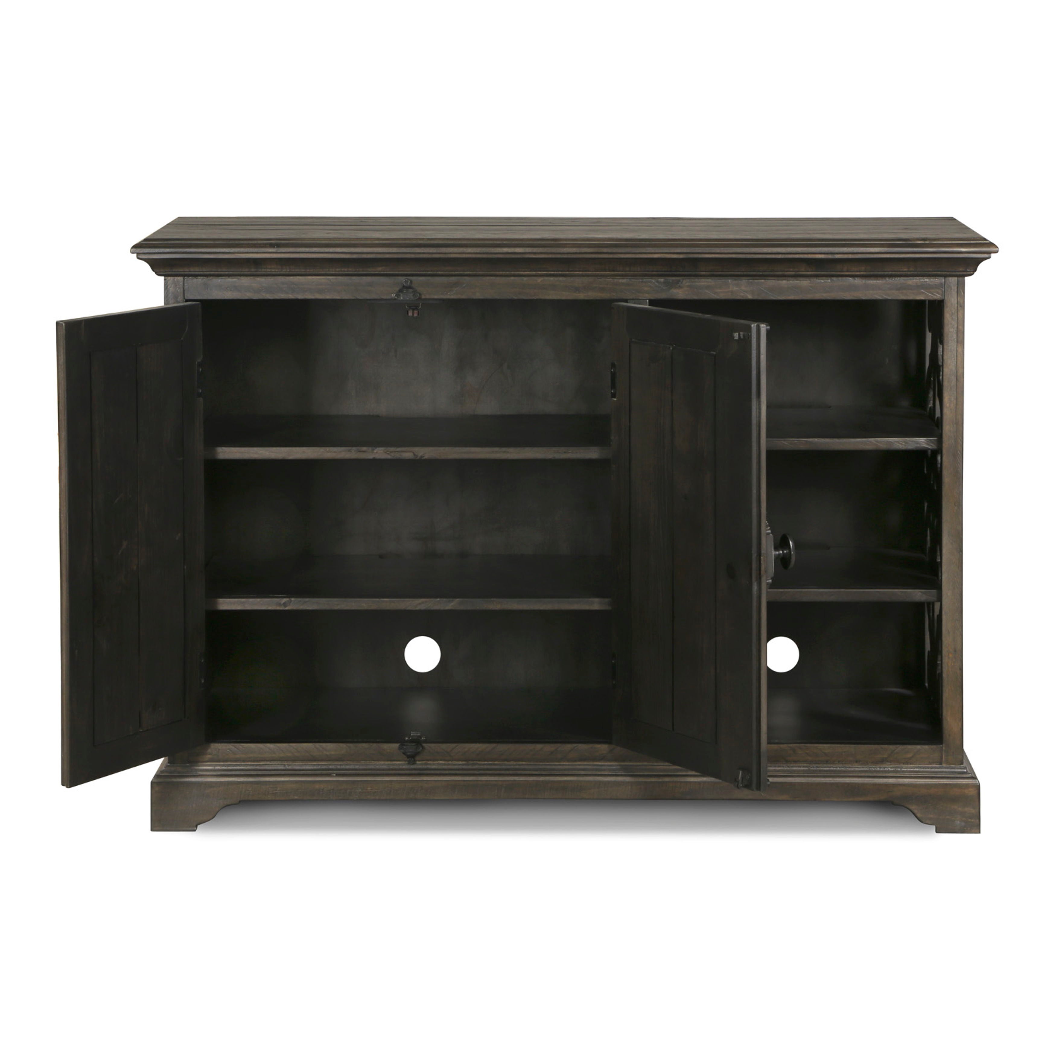 Bellamy Printer Stand - Rustic Weathered Peppercorn Finish | Compact Home Office Desk Organizer for Printer, Scanner & Supplies | Perfect for Small Spaces & Workspaces