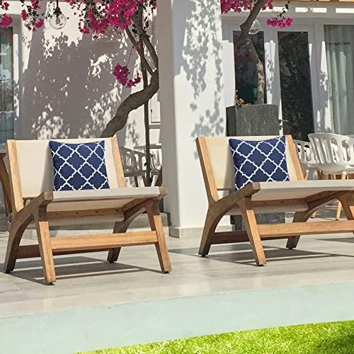 Waterproof Outdoor Pillow Covers Set of 2 - 18x18 Inch Decorative Throw Pillow Covers for Patio Furniture, Couch, Sofa & Bed - All-Weather Home Decor for Backyard, Porch & Living Room