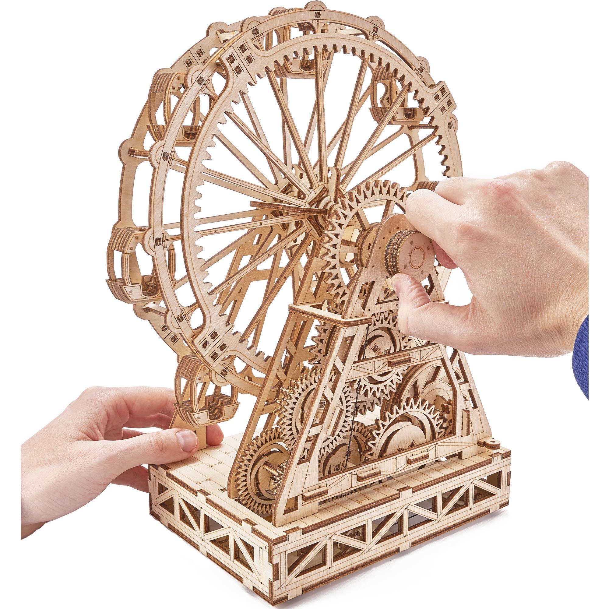 Wood Trick Ferris Wheel Rotating Mechanical Model Kit - 3D Wooden Puzzle for Adults & Teens - DIY Engineering Building Kit for Home Decoration & STEM Education - Perfect for Family Bonding, Classroom Projects & Gift Giving