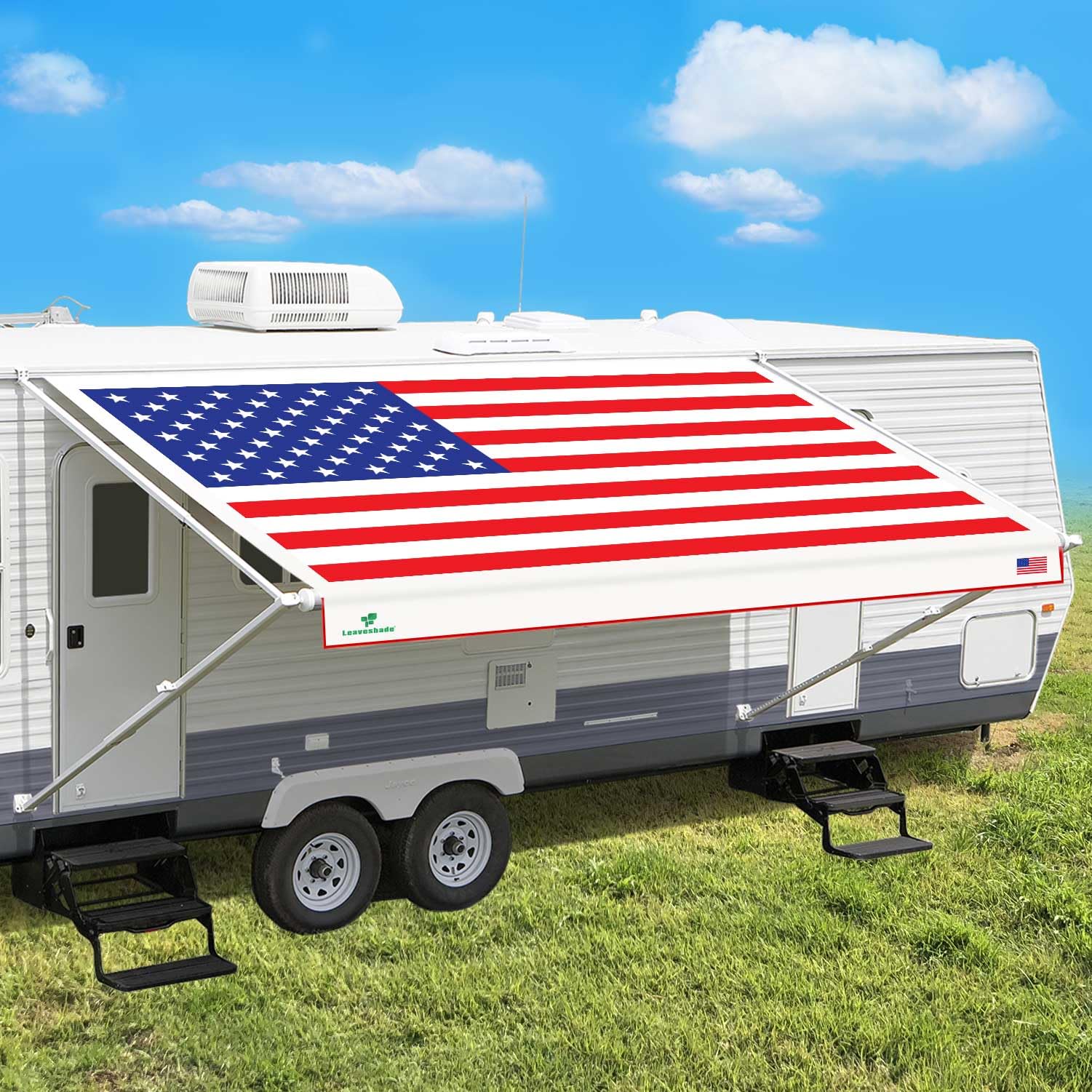RV Awning Fabric Replacement - Heavy Duty Vinyl Coated Polyester 14'3