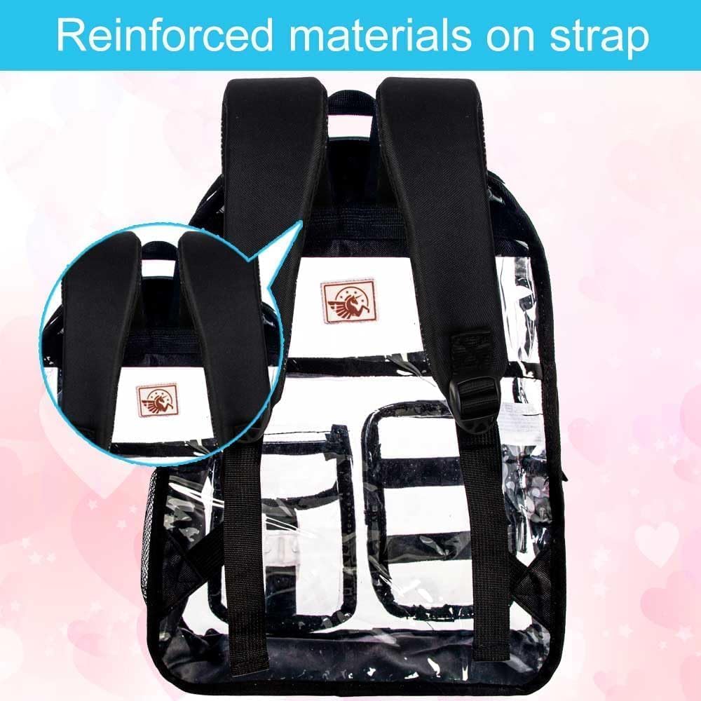 Clear Backpack - Heavy Duty Transparent Bookbag for School, Work & Travel | See-Through Backpack for Security Checkpoints, Concerts & Stadium Events