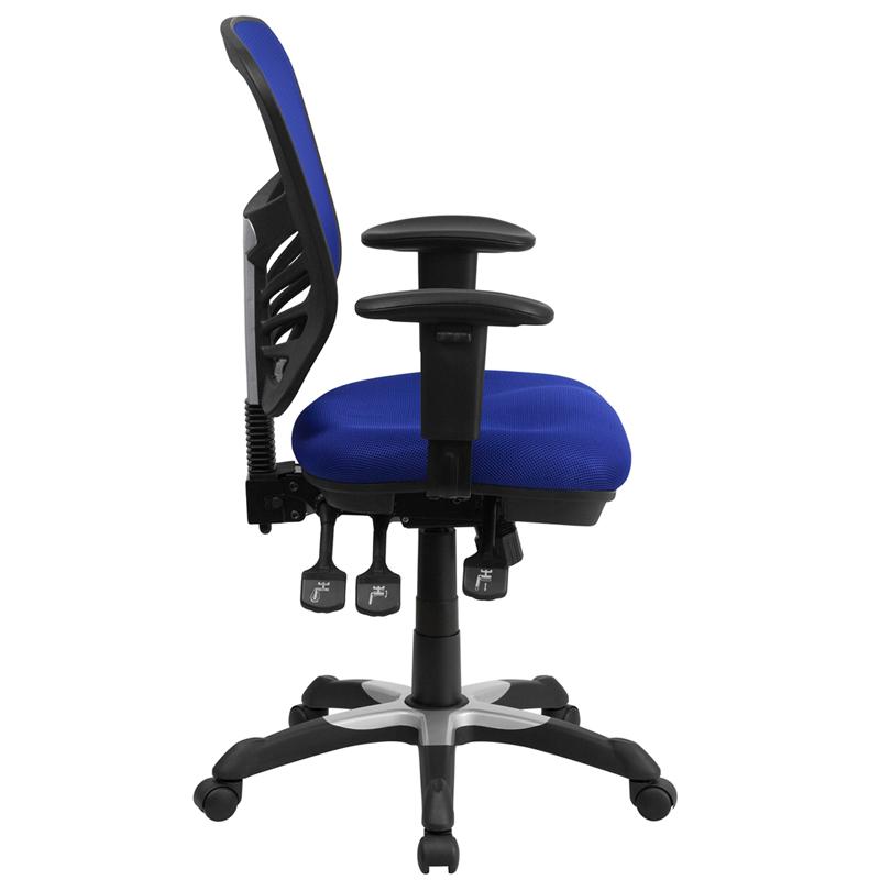 FLASH Mid Back Mesh Executive Office Chair - Ergonomic Swivel Chair with Adjustable Arms & Lumbar Support (Model HL 0001) - Perfect for Home Office, Gaming & Workspaces