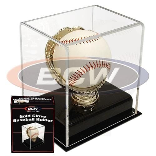 Premium BCW Acrylic Gold Glove Baseball Display Case - UV Protection Showcase for Collectibles & Memorabilia - Perfect for Home Decor, Sports Fan Gifts & Trophy Display