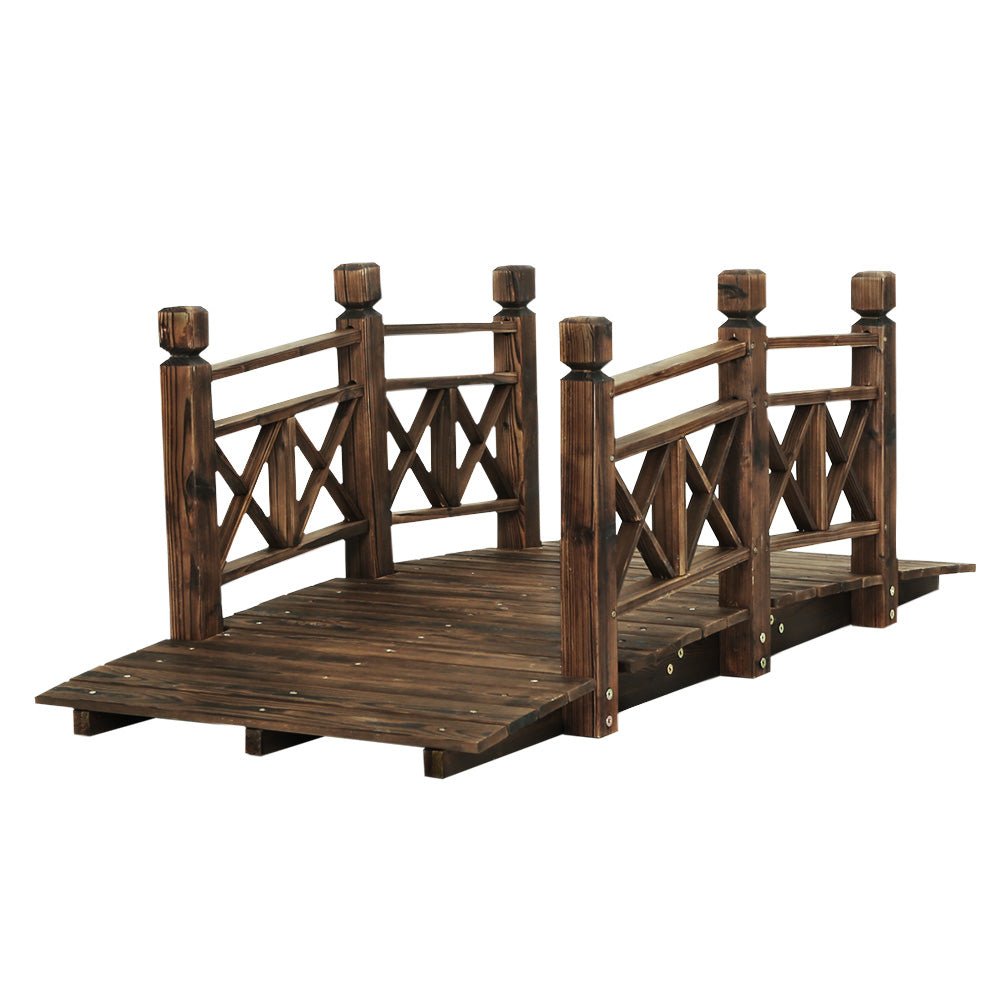 150cm Wooden Garden Bridge - Rustic Outdoor Decor for Landscaping, Yard & Pond Decoration | Perfect for Gardens, Patios & Backyard Pathways