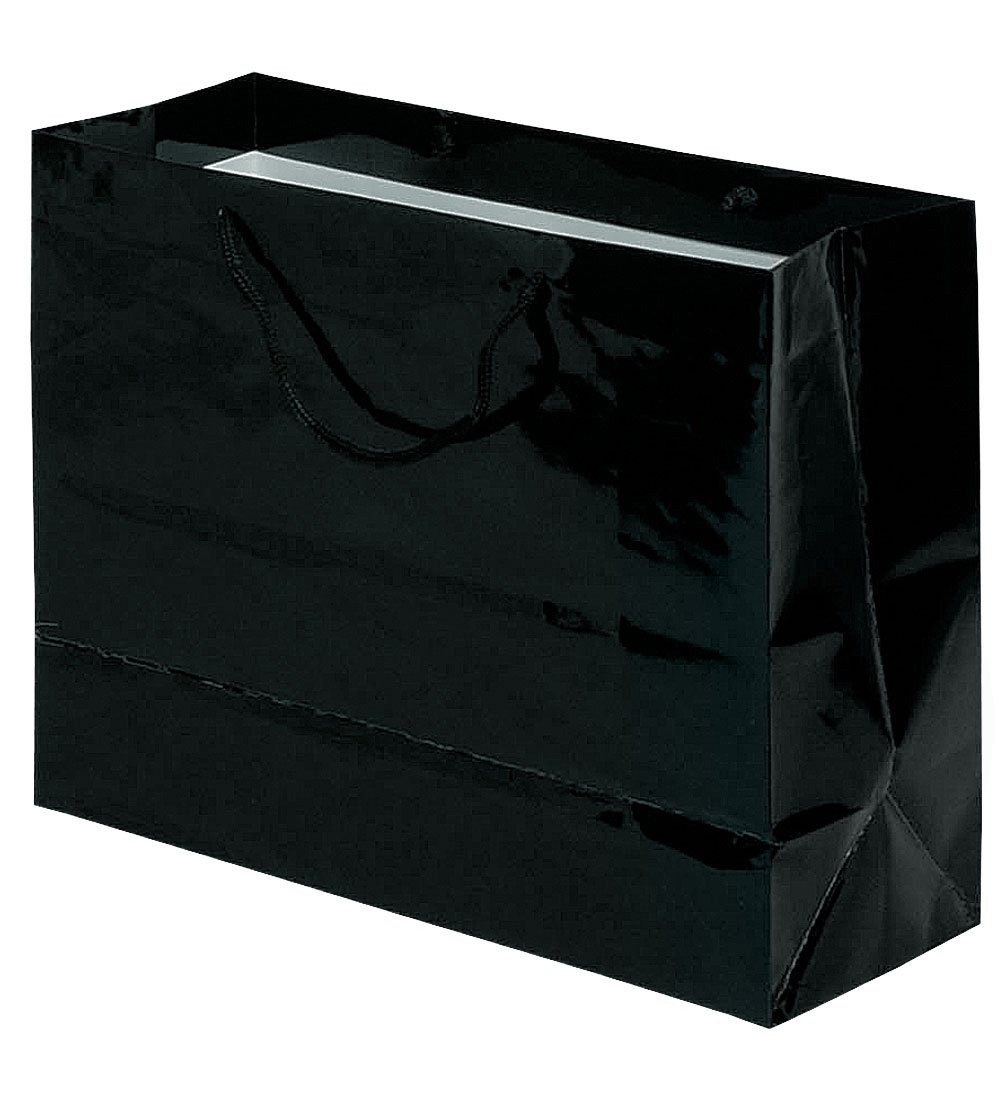Premium Glossy Black Tote Shopping Bags - 16