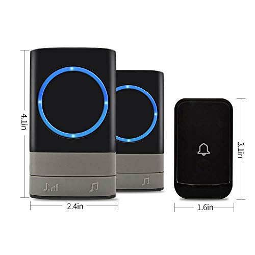 Wireless Doorbell Outdoor Smart Waterproof - 1000ft Range with 1 Receiver, UK Plug - Ideal for Home, Office, Classroom, Warehouse & Garden Use