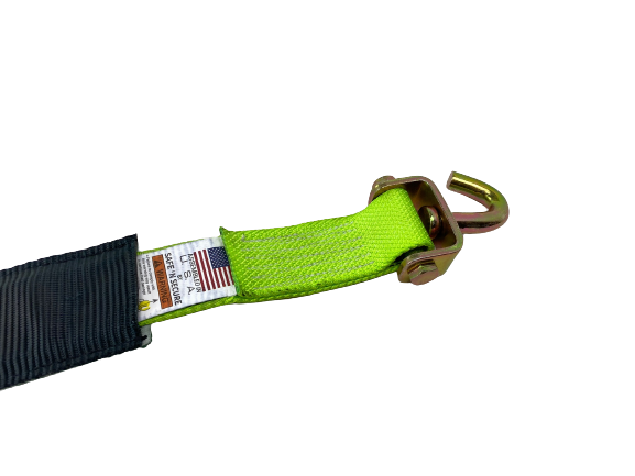 14 Feet Diamond Weave Replacement Wheel Strap with Low Pro Sleeve (Swivel J) - Heavy Duty Towing Strap for ATV, UTV, Motorcycle & Off-Road Vehicle Recovery