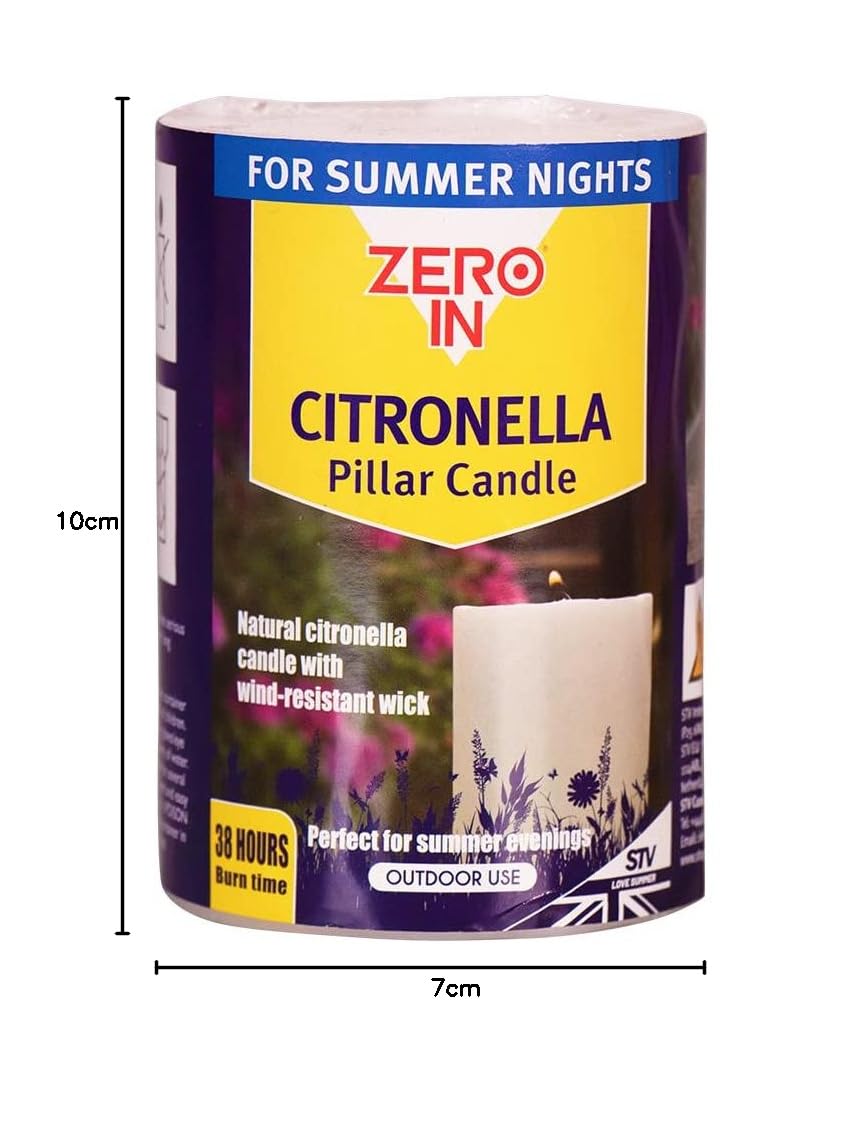 Natural Citronella Pillar Candle - Mosquito Repellent for Home & Outdoor Use - Long-Lasting Insect Protection Candle - Repels Mosquitoes & Biting Bugs - Perfect for Patio, Garden, Camping & Backyard Gatherings