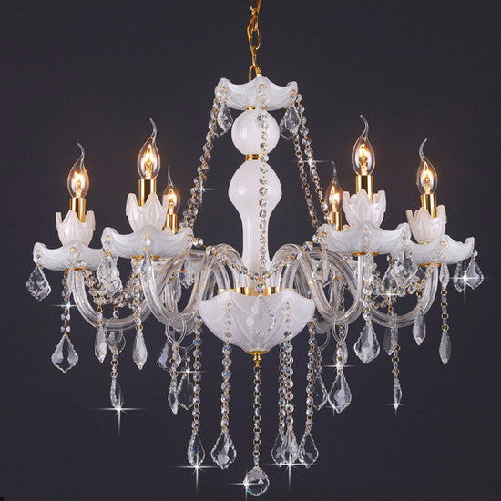 Amelia Crystal Chandelier - Elegant Modern Ceiling Light Fixture for Dining Room, Bedroom & Living Room | Dimmable LED Lighting for Home Decor & Wedding Venues