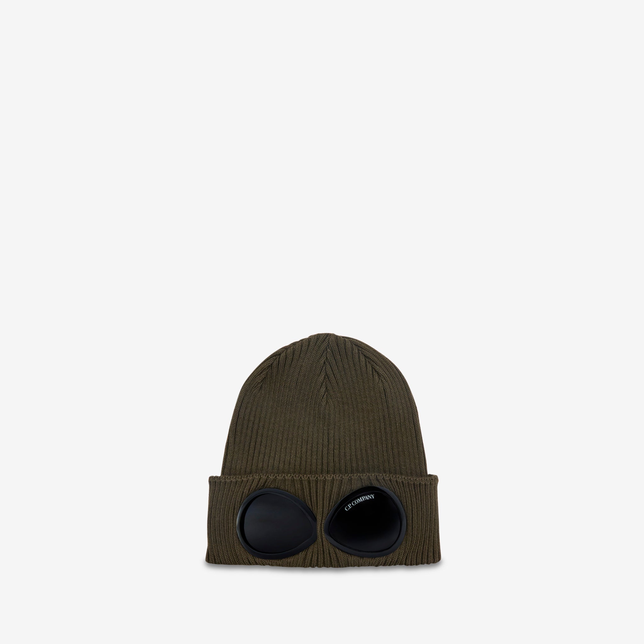 Cotton Goggle Beanie Ivy Green - Warm Winter Knit Hat for Skiing, Snowboarding & Outdoor Activities
