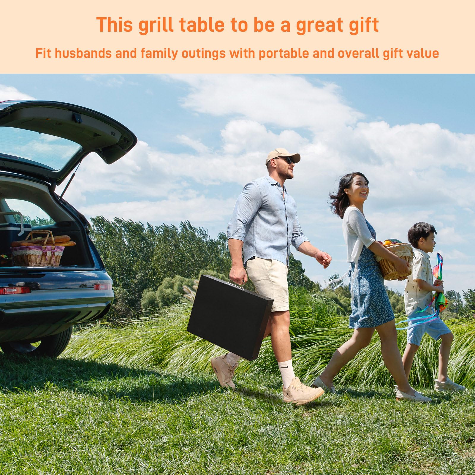 Portable Outdoor Grill Table - Heavy Duty Blackstone Griddle Stand with Wheels, Fits 17
