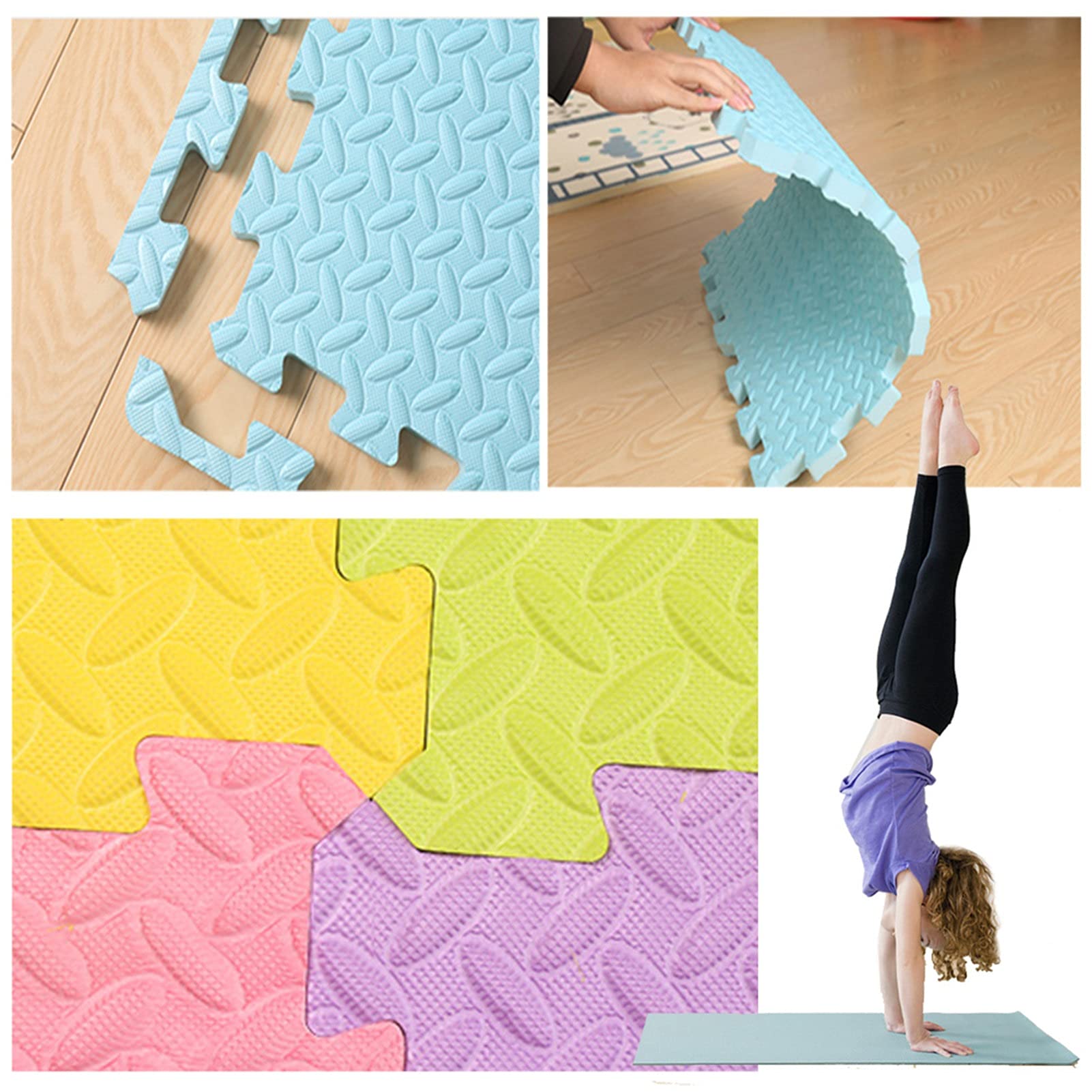 Interlocking EVA Foam Puzzle Exercise Floor Mat - 6-Piece Set (60x60x2cm) for Home Gym, Yoga & Workout - Non-Slip, Durable & Easy to Clean - Perfect for Fitness, Playroom & Kids Activity Area