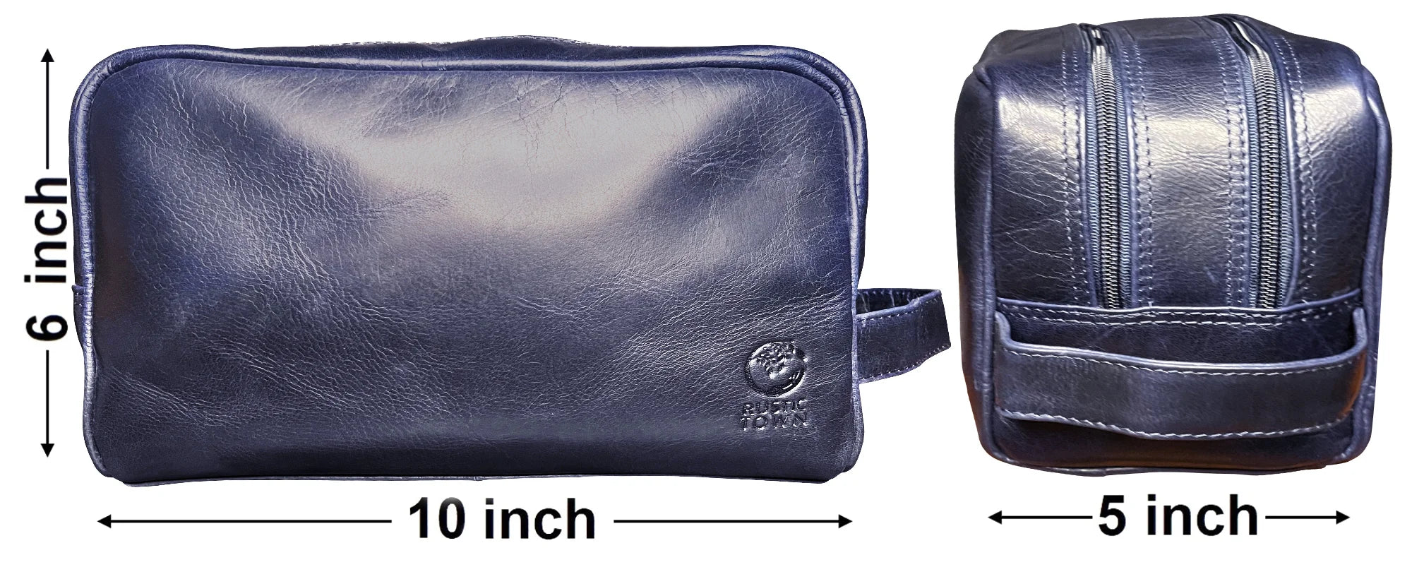 Johnny Men's Leather Travel Dopp Kit - Oxford Blue Toiletry Bag for Men | Perfect for Gym, Business Trips & Weekend Getaways