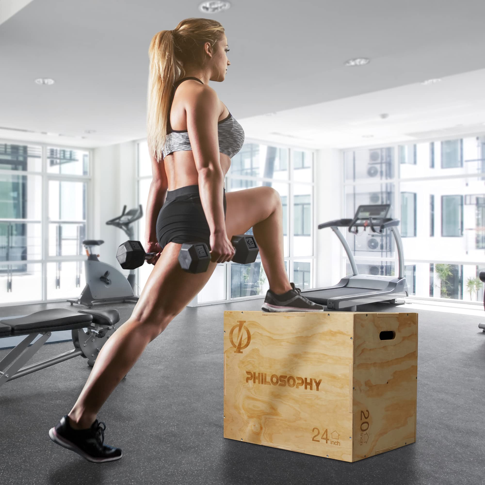 Premium 3-in-1 Wooden Plyometric Box - Adjustable Jumping Plyo Box for CrossFit, HIIT & Home Workouts - Ideal for Strength Training, Cardio & Fitness Conditioning