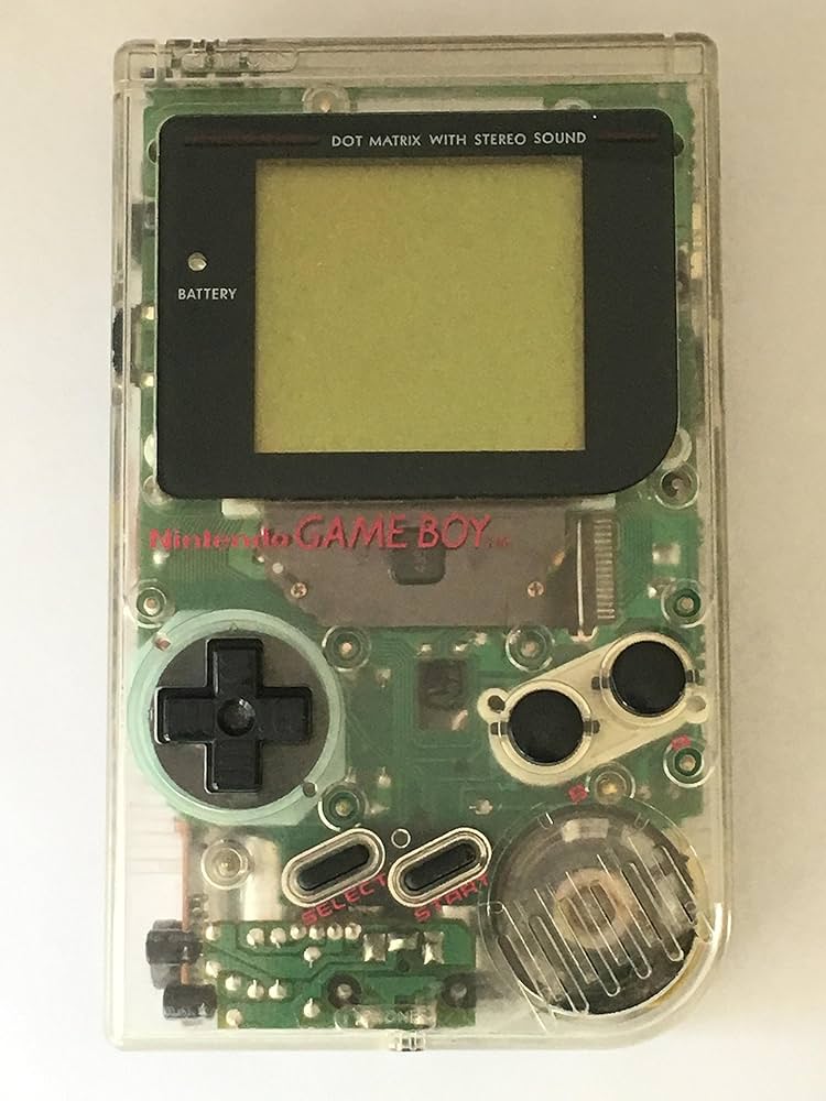 Original Nintendo Game Boy Play It Loud Clear Edition - Retro Handheld Gaming Console for Classic Game Lovers | Perfect for Collectors & Nostalgic Gaming Sessions