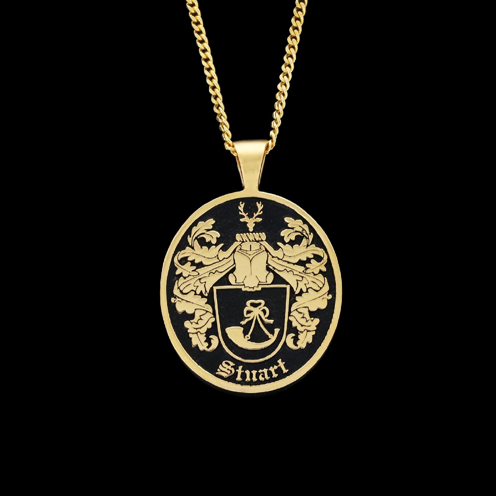 Personalized Family Crest Pendant Necklace - Custom Coat of Arms Jewelry for Women - Unique Engraved Gift for Her - Perfect for Anniversaries, Family Reunions & Special Occasions