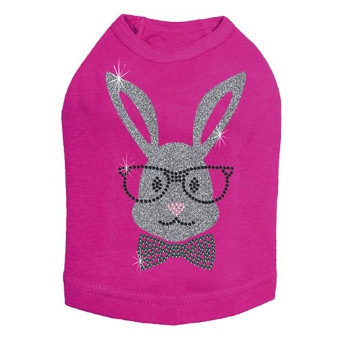 White Bunny with Glasses and Bow Tie Dog Tank Top - Cute Pet Costume for Small Dogs - Perfect for Easter, Halloween & Photo Shoots