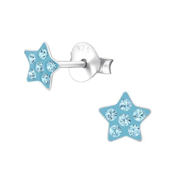 Pink Swarovski Crystal Star Earrings for Girls - Sparkling Kids Jewelry Gift for Birthday, Party & Special Occasions