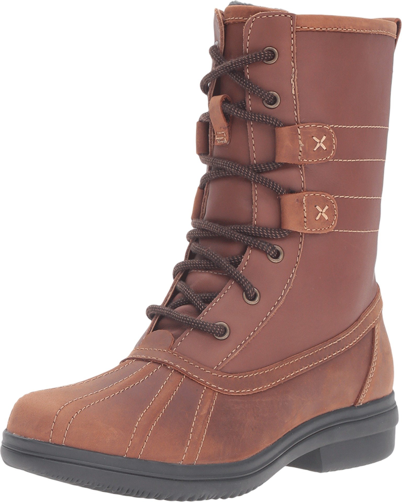Clarks Tavoy Juniper Women's Waterproof Mid Calf Boots - Brown/Tan Size 8.5 | Comfortable Winter & Rain Boots for Walking, Hiking & Outdoor Activities