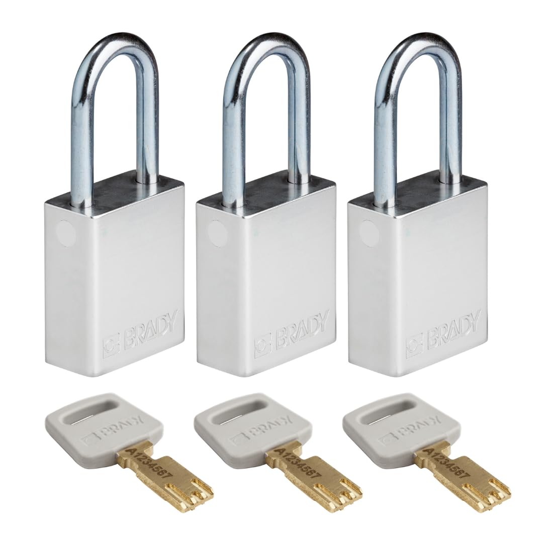 Brady SafeKey Lockout Padlock - Heavy Duty Aluminum Safety Lock with 1.5