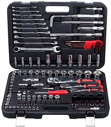 120-Piece Auto Repair Tool Set - Ratchet Screwdriver, Socket Wrench, Universal Joint & Chrome Pear Head Ratchet - Professional Car Maintenance Kit for DIY Mechanics & Home Garage Use