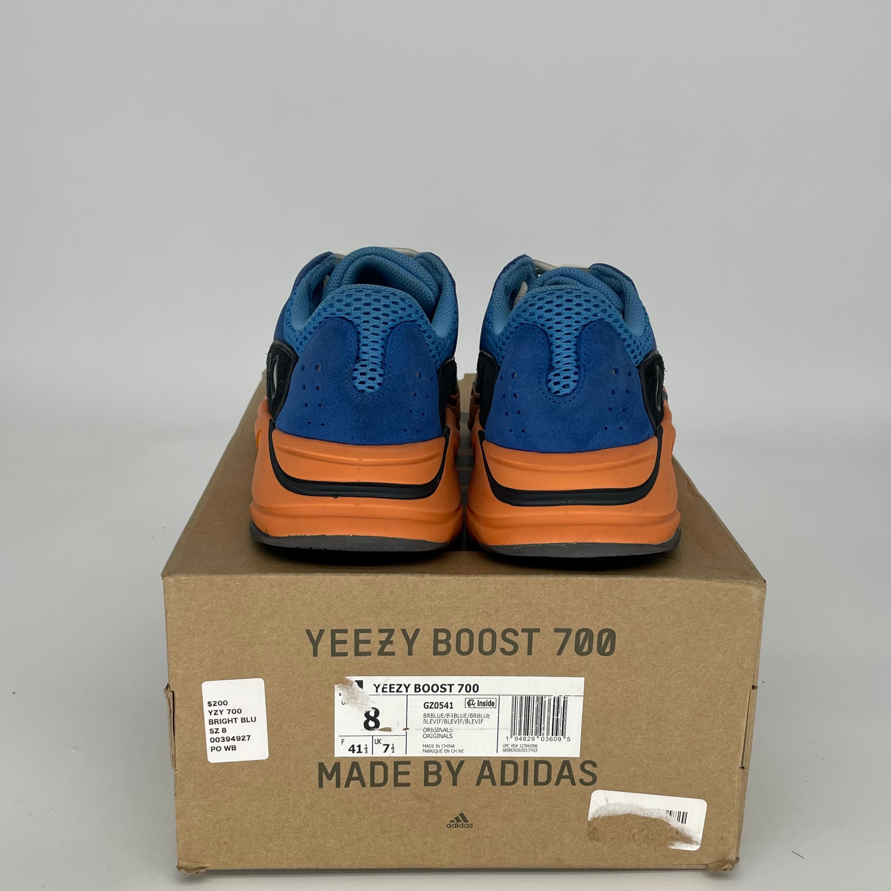 Adidas Yeezy 700 Bright Blue Sneakers - Men's Size 8 (GZ0541) | Comfortable Running Shoes for Casual Wear & Street Style Fashion