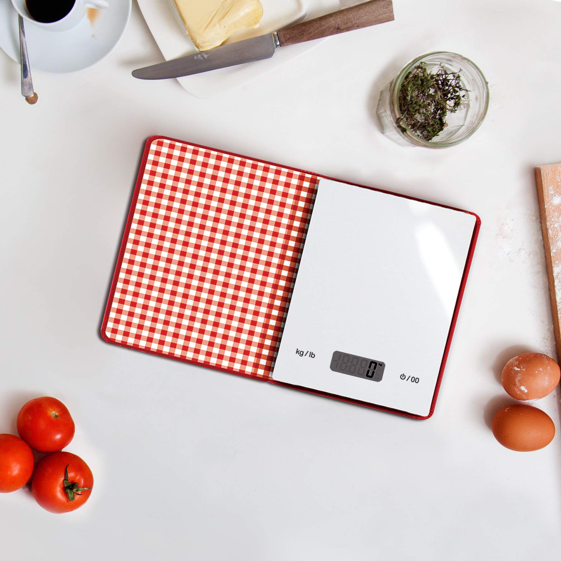 Suck UK Digital Food Scale Cookbook with Built-In Kitchen Scale | Recipe Book with Hidden Weight Scale | Baking & Cooking Accessories for Foodies | Perfect Baking Gift for Home Chefs | Ideal for Measuring Ingredients, Portion Control & Healthy Eating