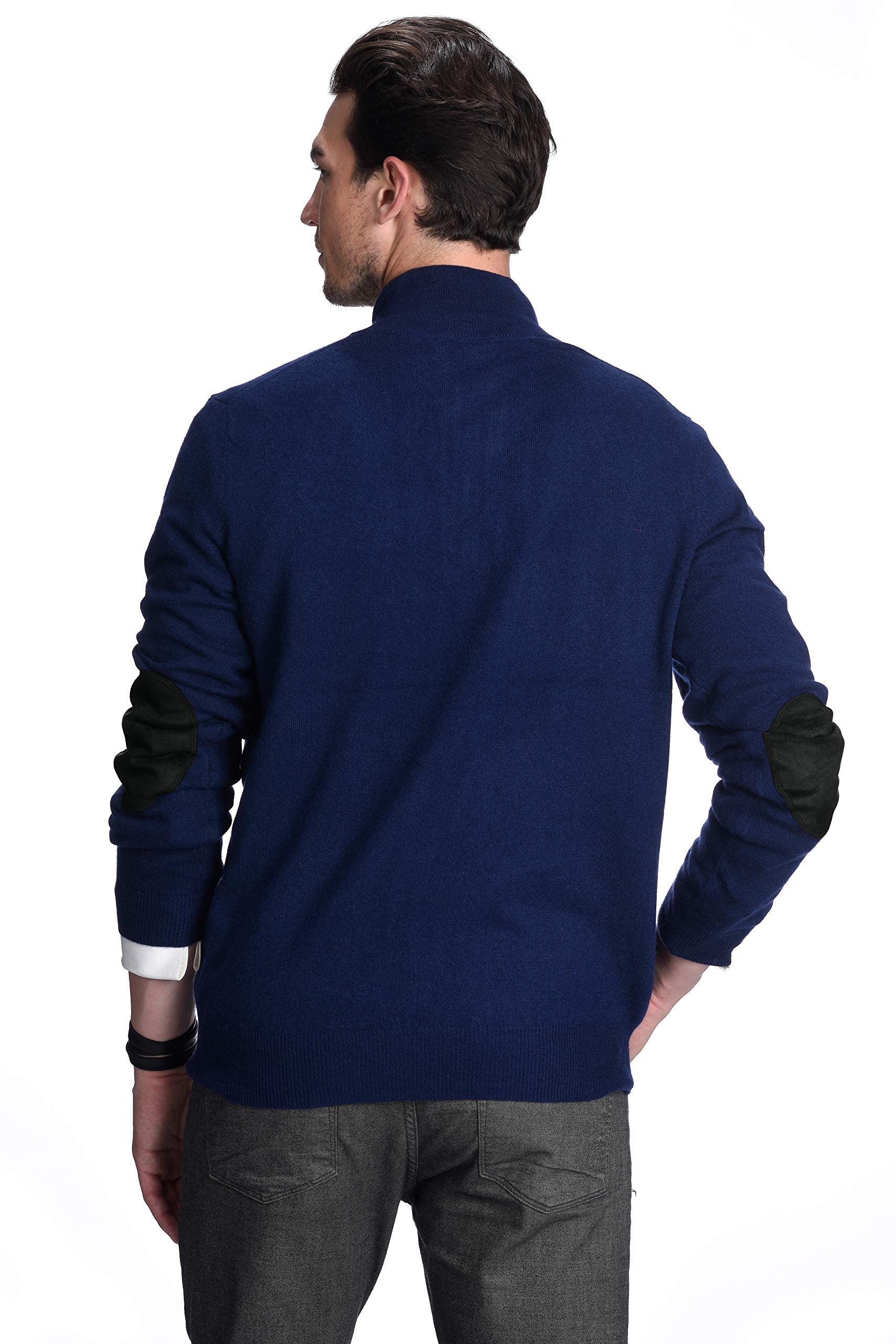 Premium 100% Pure Cashmere Men's Mock Neck Sweater - Soft Long Sleeve Button-Up Pullover for Business Casual & Winter Wear
