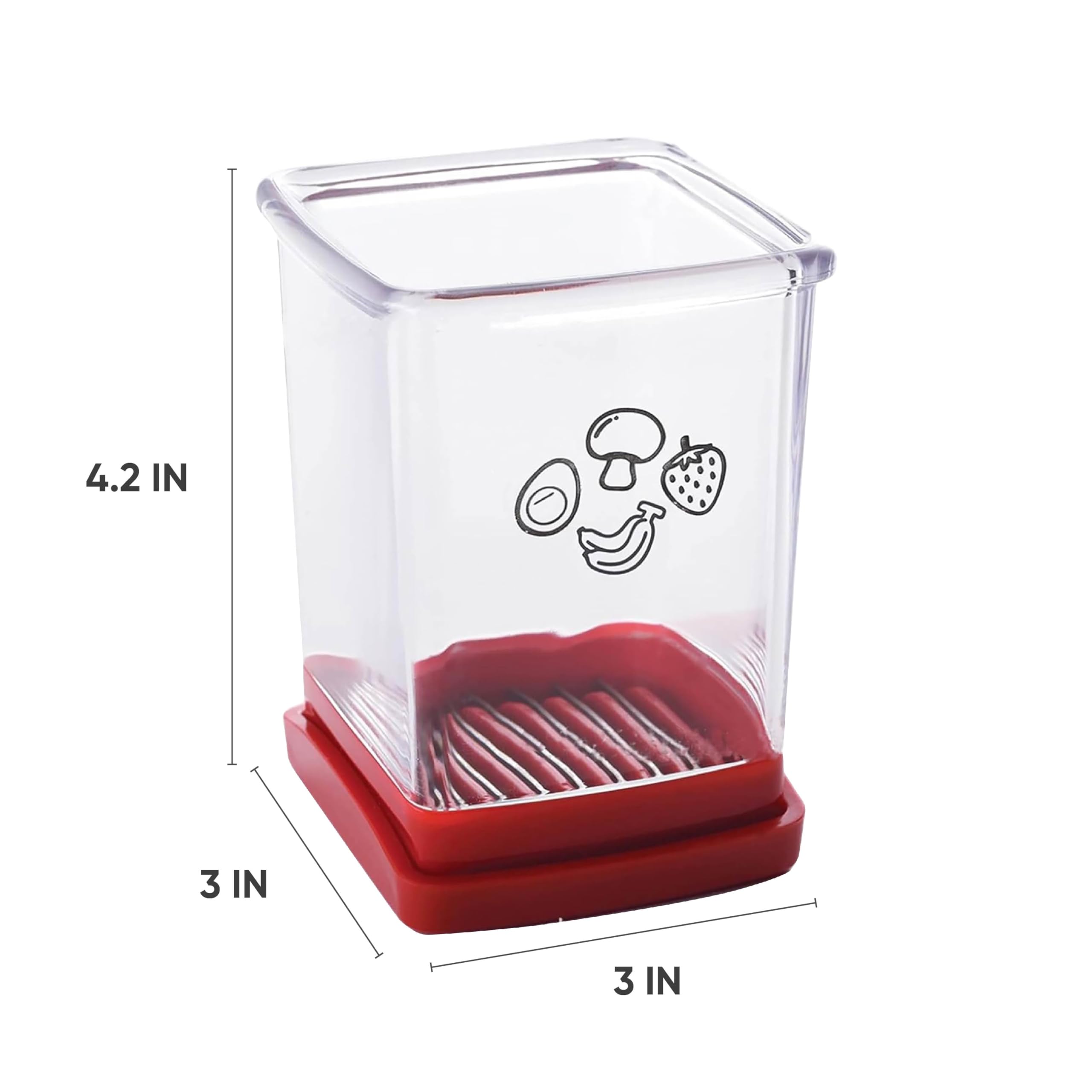 Premium Stainless Steel Fruit & Vegetable Slicer - 3-Pack Cup Slicer for Strawberries, Bananas, Eggs | Quick Salad Prep Tool for Kitchen, Party Snacks & Healthy Meal Prep