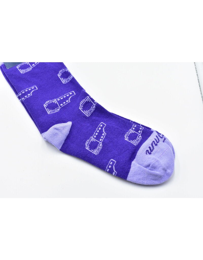 Photogenic Supply Co. 35mm Retro Purple Fringe Socks - Vintage Style Knee-High Socks for Women, Fashion Photography & 90s Outfits