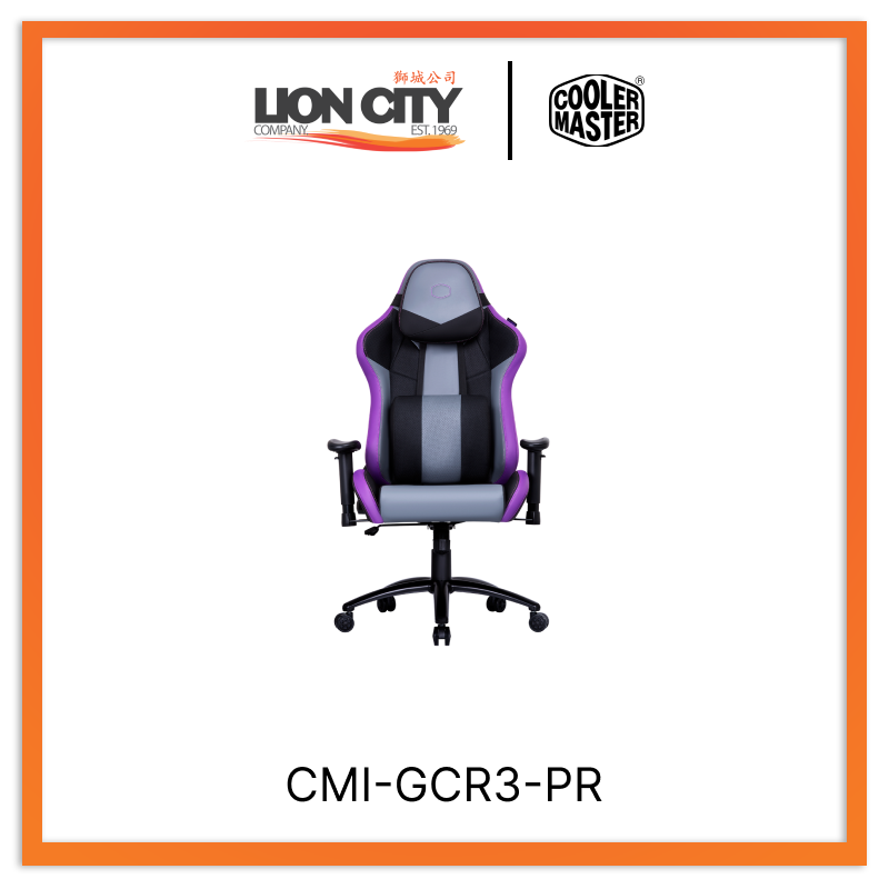 Cooler Master CMI GCR3 PR CM Caliber R3 Gaming Chair - Ergonomic Purple Office Chair with Lumbar Support for PC, Esports & Home Use (2-Year Warranty)