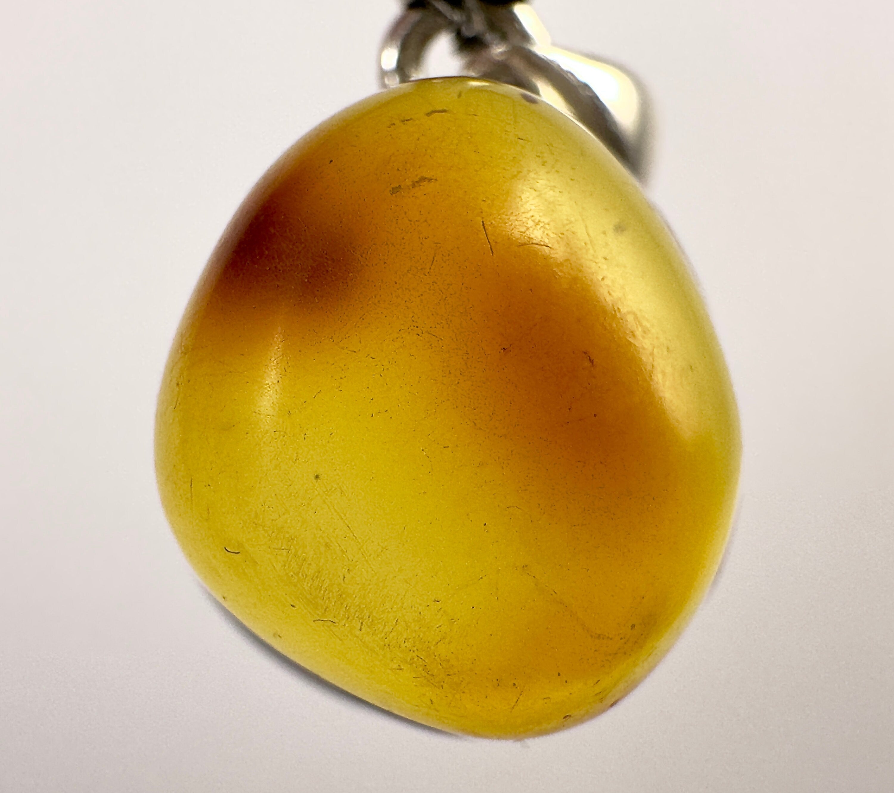 AMBER Crystal Pendant Necklace in Sterling Silver - Healing Crystal Jewelry for Women, Natural Baltic Amber Gemstone Gift (53438) | Perfect for Meditation, Energy Healing & Spiritual Wellness