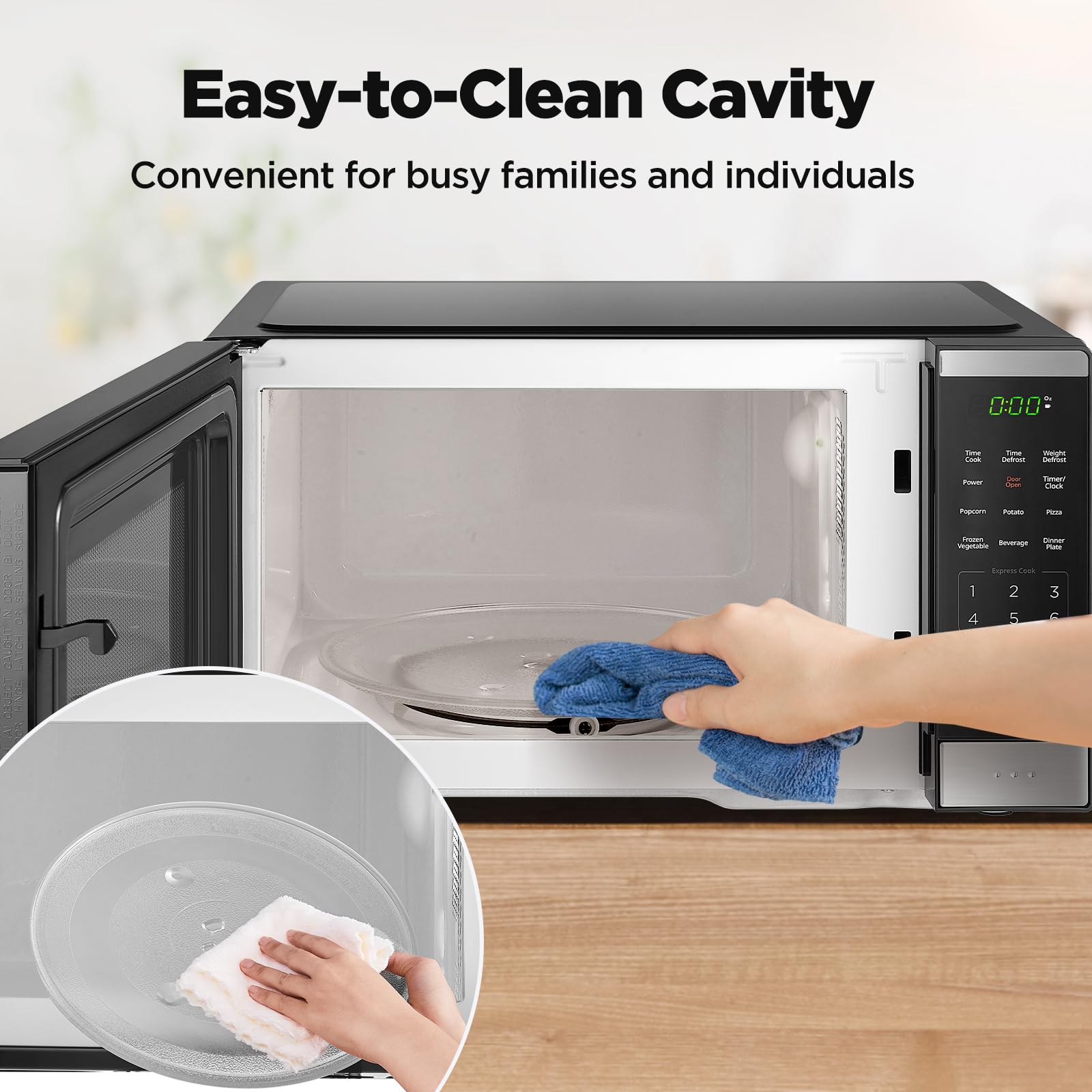BLACK+DECKER 0.9 Cu Ft Countertop Microwave Oven with 6 Auto Menus, Child Safety Lock & Memory Function - 900W, 10 Power Levels, Digital Display & One-Touch Start - Perfect for Small Kitchens, Dorms & Office Break Rooms