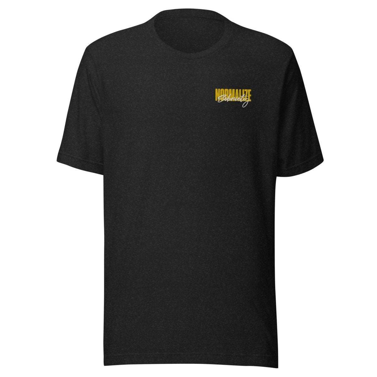 Normalize Sobriety Embroidered T-Shirt - Comfortable Cotton Tee for Sober Living & Recovery Support - Perfect for AA Meetings, Sober Events & Everyday Wear