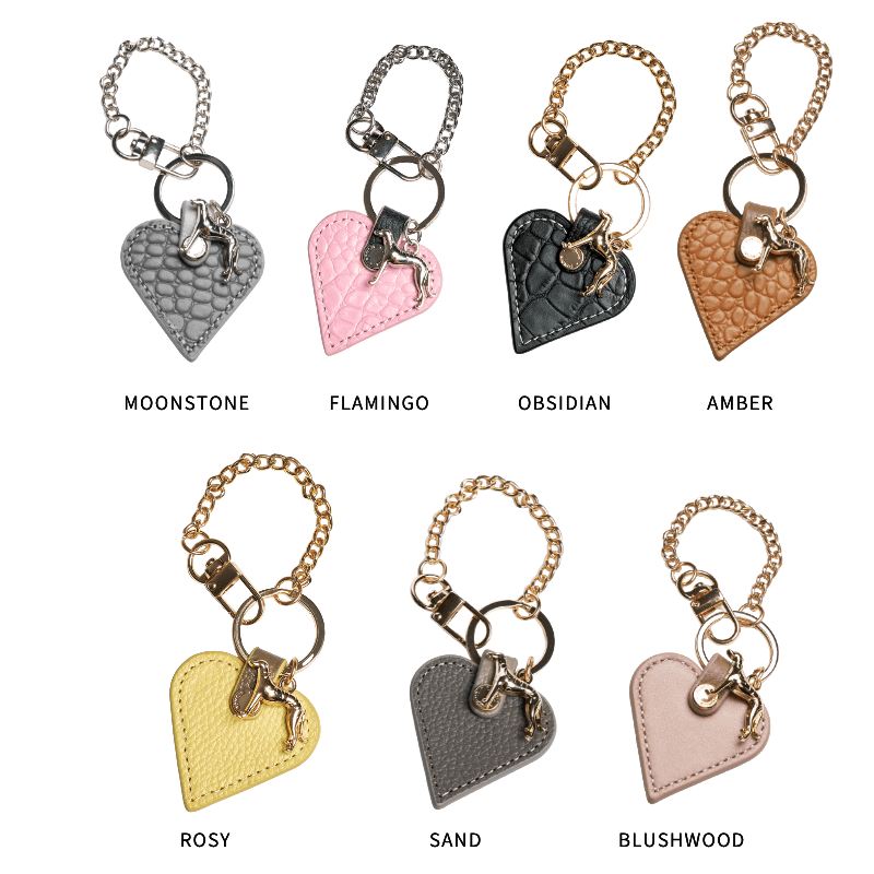 Obsidian Leather Heart Bag Charm - Elegant Handbag Accessory for Women, Perfect for Purses, Backpacks & Keychains | Great Gift for Valentine's Day, Birthday & Anniversary