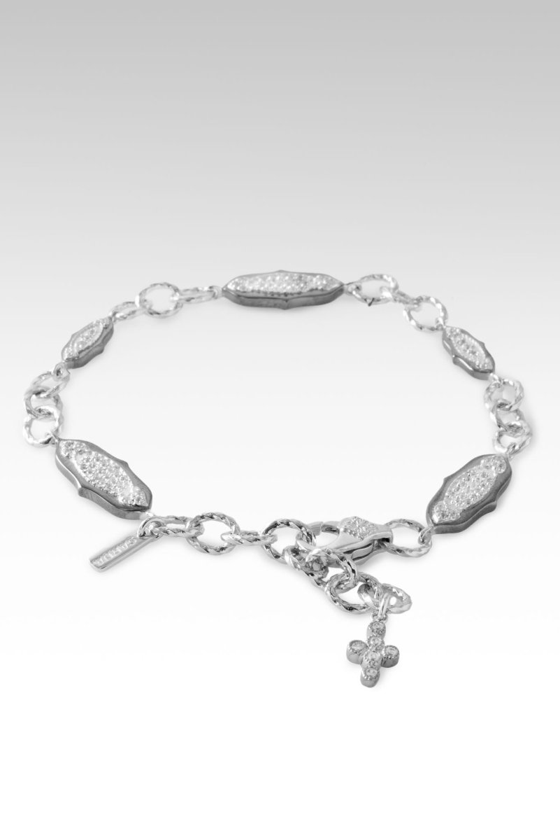 Rhodium Plated Passionate Promises Bracelet with White Zircon Stones - Elegant Jewelry Gift for Women, Perfect for Anniversaries, Weddings & Special Occasions