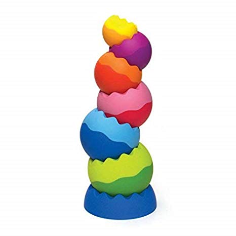 Fat Brain Toys Tobbles Stacking Game - Colorful Baby & Toddler Learning Toys for Motor Skills Development - Perfect for Playtime, Daycare & Early Education
