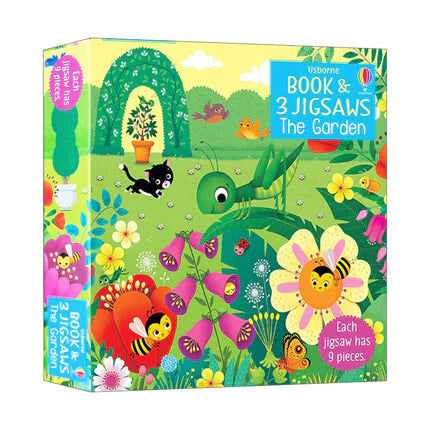 Educational Garden Animals Puzzle Set - 3 Nine-Piece Puzzles & Book for Kids | Perfect for Preschool Learning, Birthday Gifts, and Family Game Night
