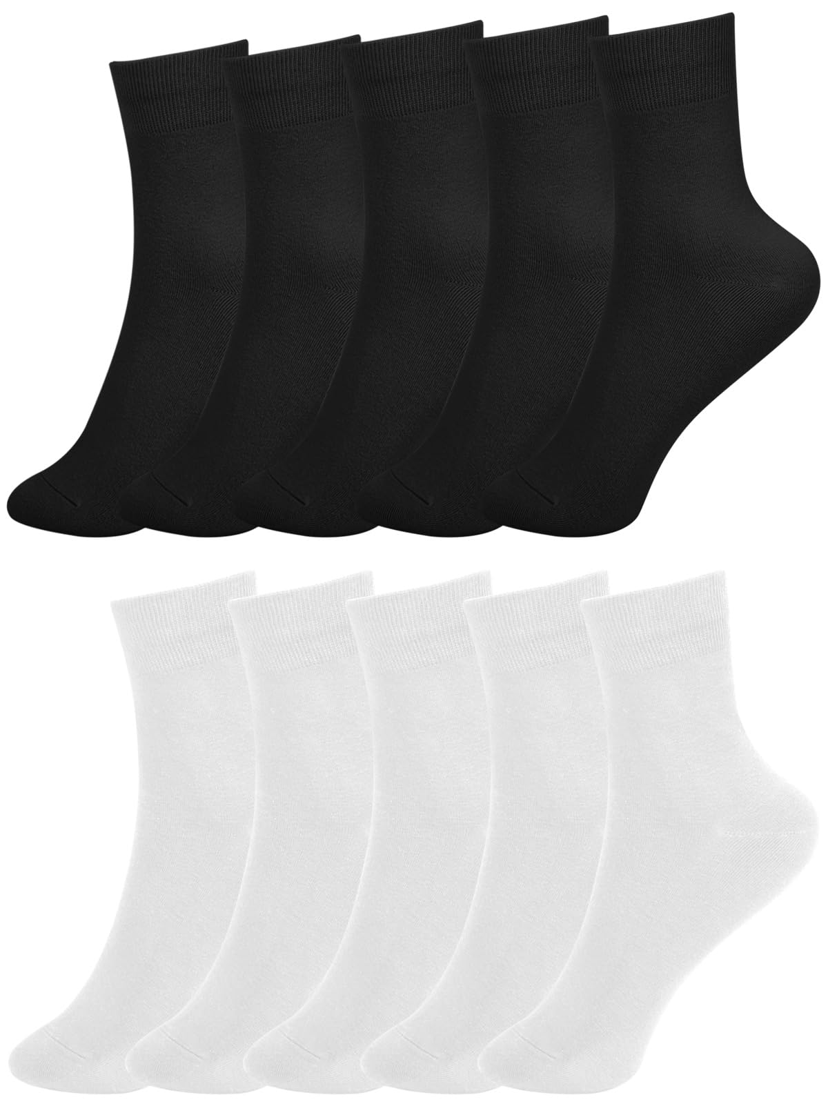 FGZ Women's Thin Cotton Socks - Soft Above Ankle Crew Socks (5-10 Pairs) - Perfect for Home, Office & Casual Wear