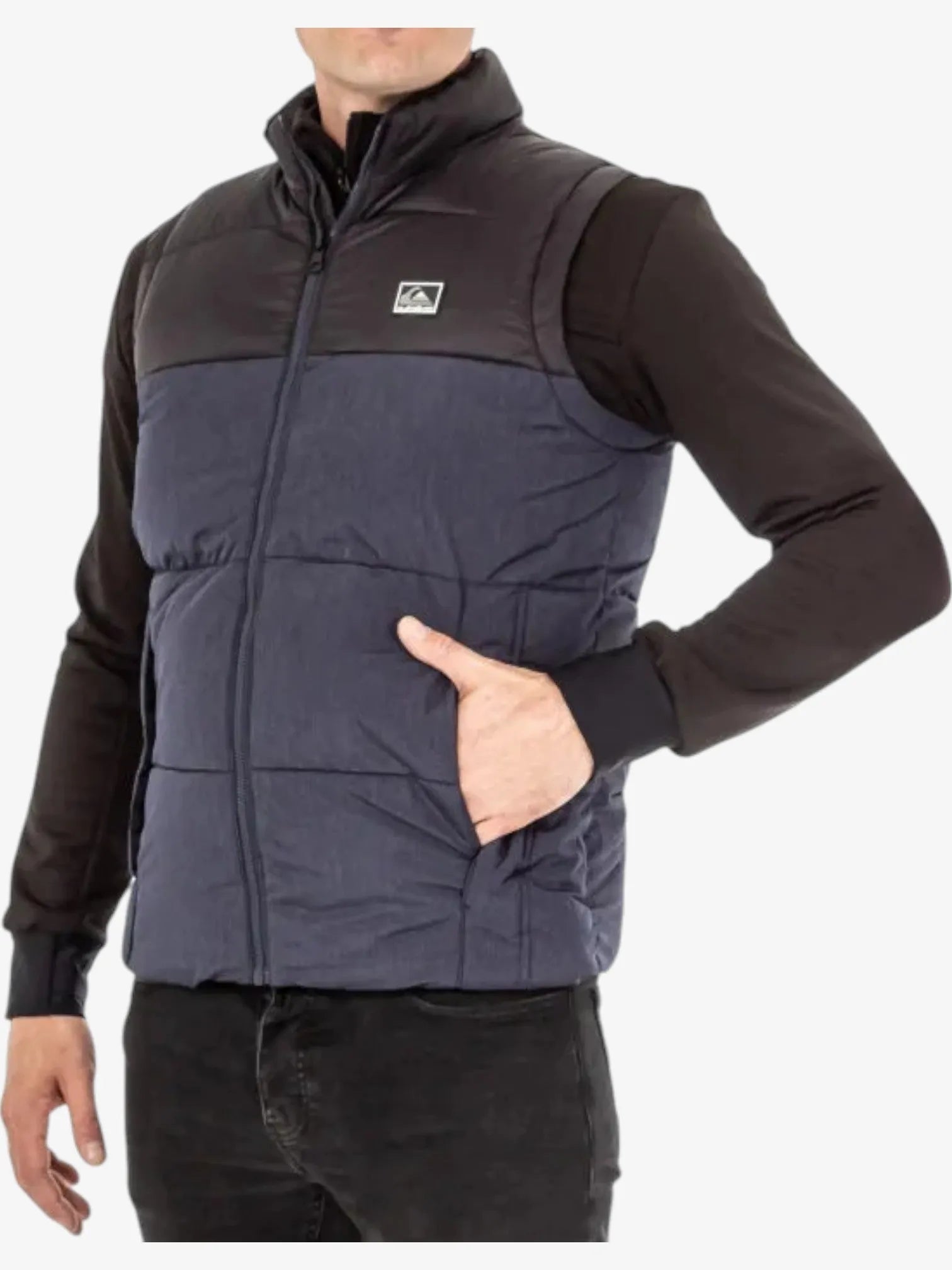 Quiksilver Wolf Shoulders Vest - Blue Melange & Black for Men | Surfing, Beachwear & Outdoor Activities