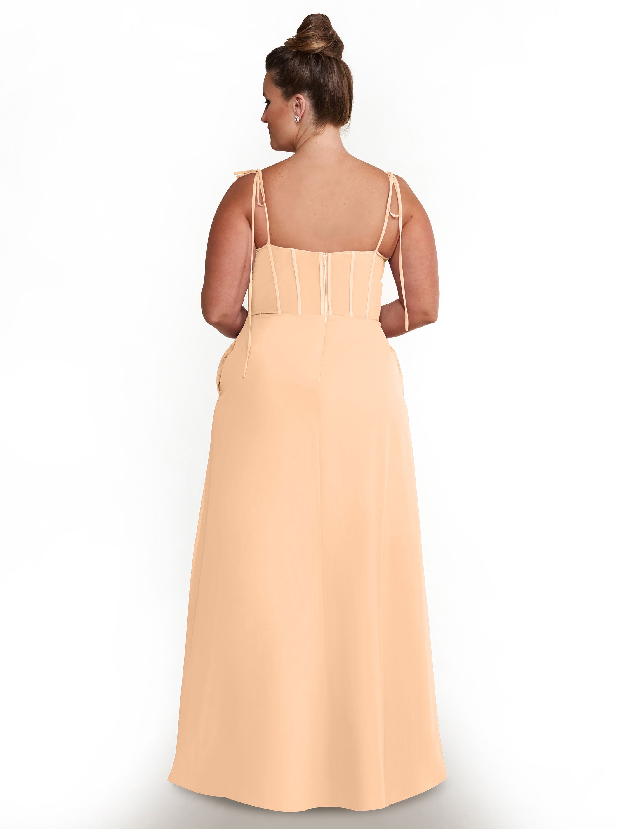 Elegant 80144 Chiffon A-Line Bridesmaid Dress with V-Neck & Spaghetti Straps - Perfect for Weddings, Formal Events & Special Occasions