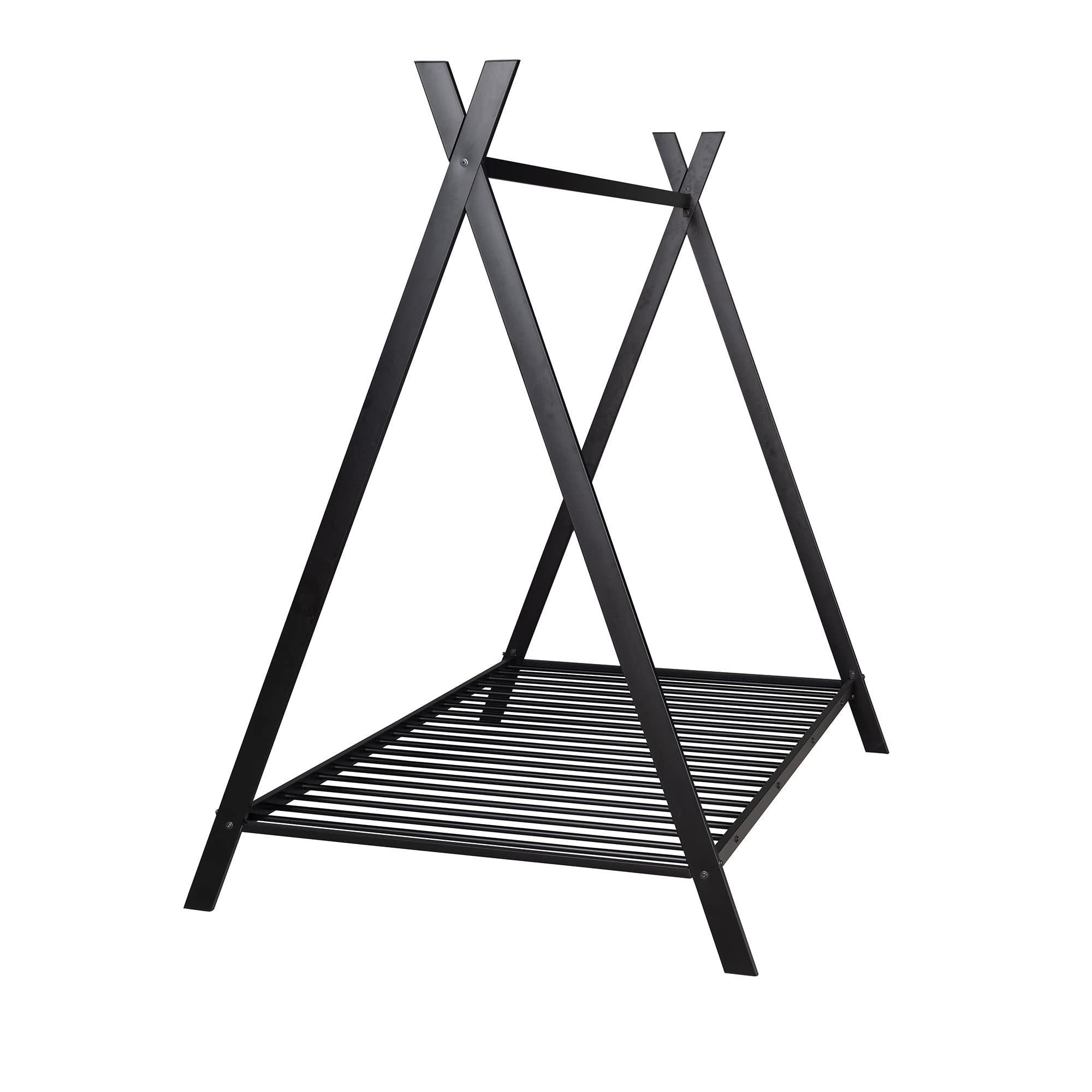 **Metal Twin House Bed for Kids - CITYLIGHT Tent Bed with Slats, Montessori Floor Bed for Toddlers, Boys & Girls (Twin, Black) - Perfect for Playrooms, Bedrooms & Montessori Learning Spaces**