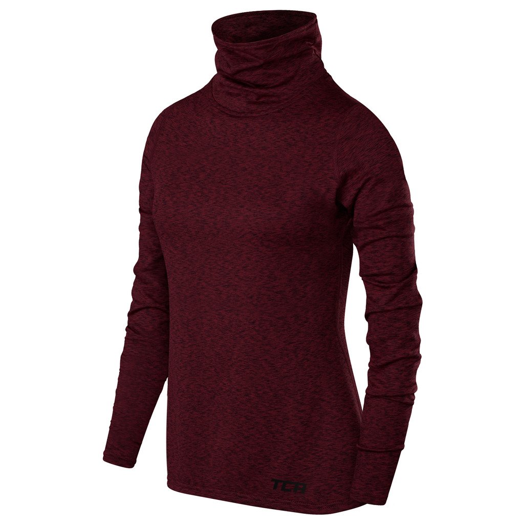 TCA Women's Funnel Neck Thermal Running Top - Winter Workout Shirt for Cold Weather Jogging & Outdoor Activities