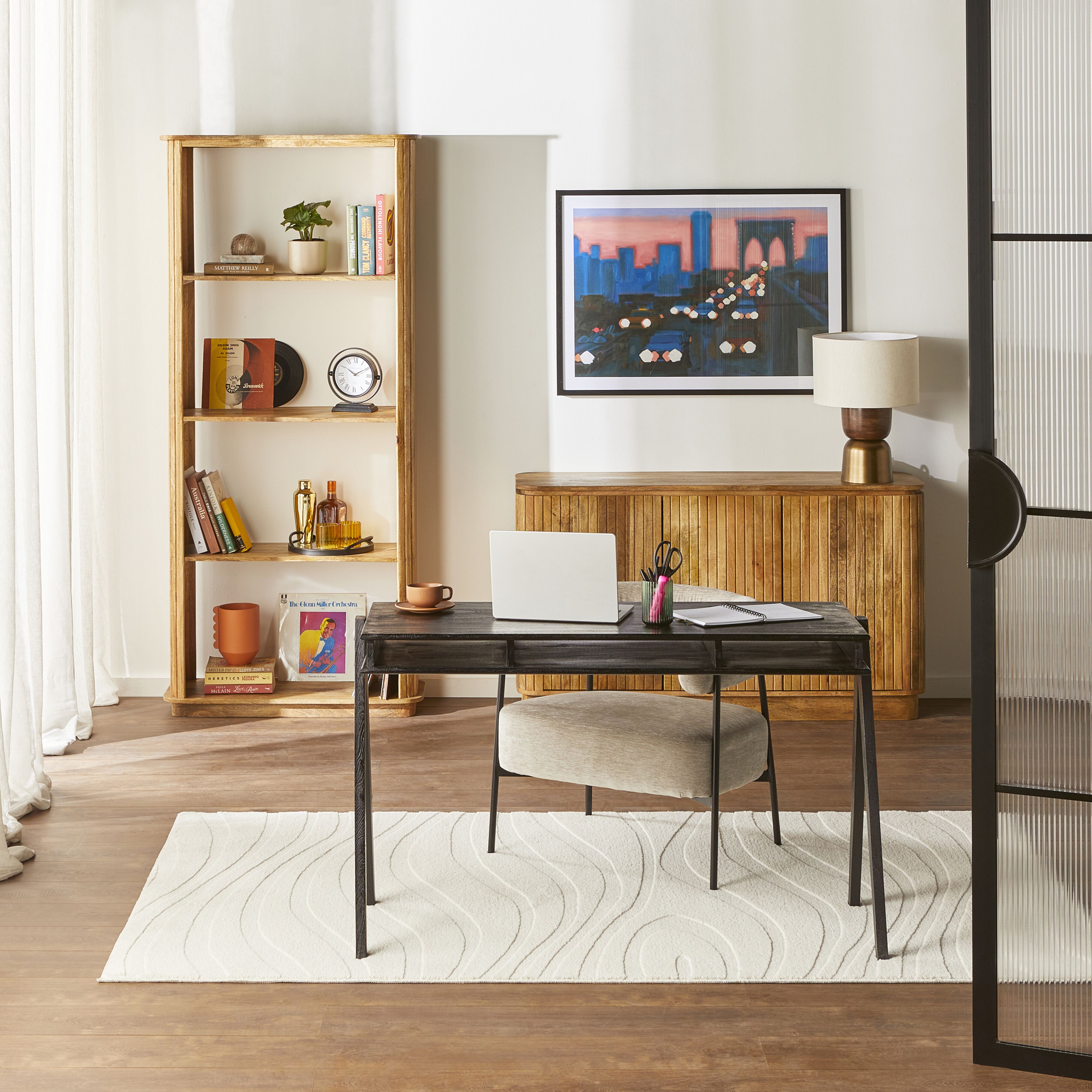 Brompton Large Bookcase - Modern Wooden Bookshelf for Home & Office - Perfect for Living Room, Bedroom, and Study Organization