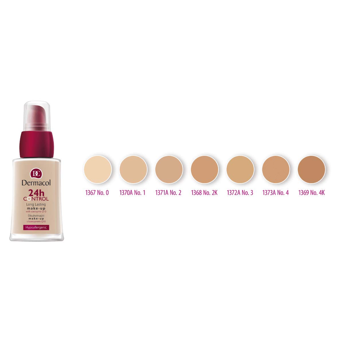 Dermacol 24H Control Long Lasting Makeup Foundation - No.0 Lightest Shade, Full Coverage, Waterproof & Transfer-Proof for All-Day Wear | Perfect for Wedding, Photography & Special Events